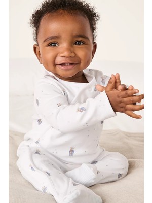 The White Company Organik Pamuklu Bedtime Friends Kruvaze Bebek Uyku Tulumu