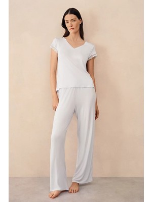 The White Company Dantel Detaylı V Yaka Kadın Pijama Takımı