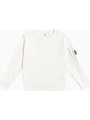 C.p. Company Kids Diagonal Fleece Lens Beyaz Çocuk Sweatshirt