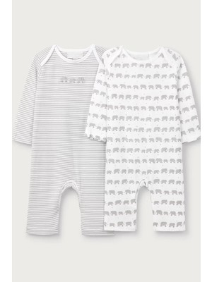 The White Company Organik Pamuklu Fil Desenli Bebek Uyku Tulumu 2'li Set