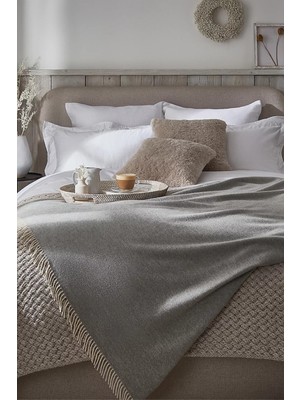 The White Company Lüks Yün ve Kaşmir Karışımlı Battaniye