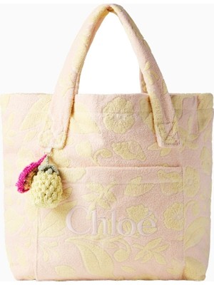 Chloe Chloé Kids Çiçek Desenli Havlu Dokulu Kız Çocuk Tote Çanta