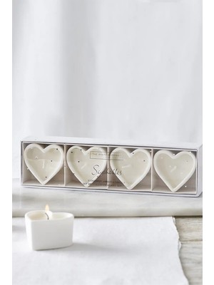 The White Company Seychelles Kalp Şekilli Kokulu Mum Seti 4'lü