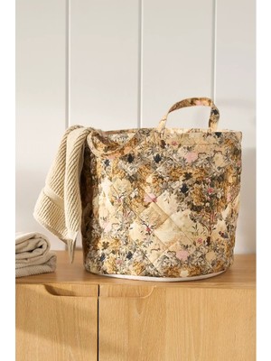 Anthropologie Francois Kapitone Kumaş Dekoratif Saklama Sepeti 36 cm