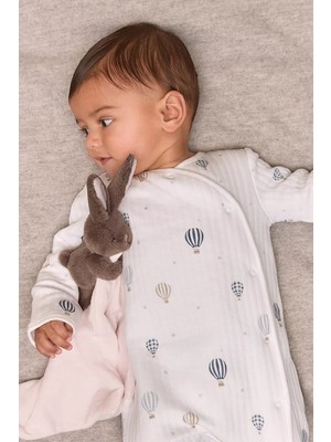 The White Company Organik Pamuklu Balon Desenli Kapitoneli Bebek Tulumu