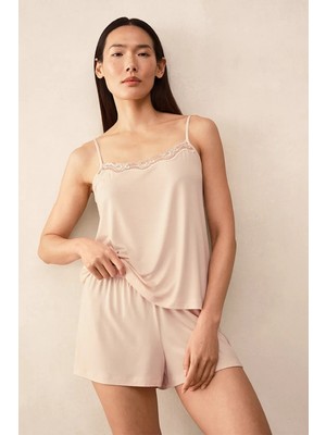 The White Company Dantel Detaylı Kadın Şortlu Pijama Takımı