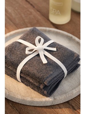 The White Company Charcoal Fibrosoft™ 3'lü Yüz Havlusu Seti