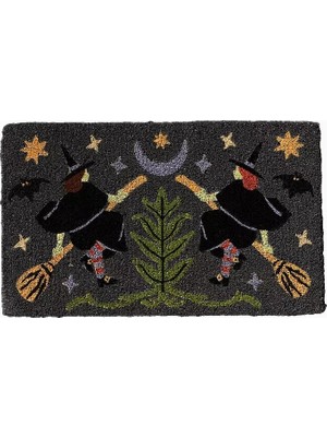 Anthropologie Mystic Cat Plum Baskılı Hindistan Cevizi Lifi Kapı Paspası