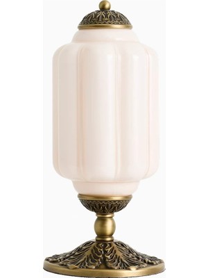Anthropologie Eloise Milk Glass ve Oiled Brass Dekoratif Masa Lambası