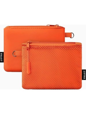Vulkit Çift Fermuarlı 2'li Mini Seyahat Çantası Unisex Cüzdan