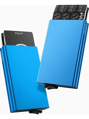 Vulkit Rfıd Nfc Korumalı Metal Çift Kartlı Minimal Erkek Kartlık Cüzdan