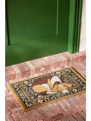 Anthropologie Archie Köpek Desenli Hindistan Cevizi Lifi Kapı Paspası
