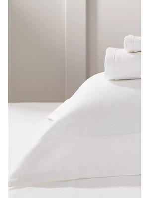 The White Company Somerton Kenar Biyeli Pamuk Saten Düz Çarşaf 2'li Set