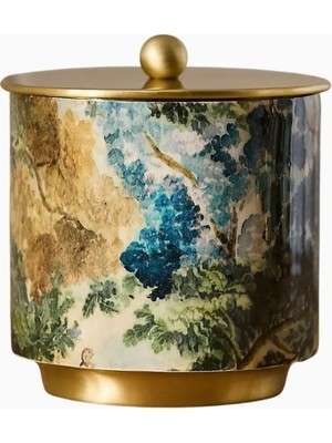 Anthropologie Mckay Desenli Emaye Metal Banyo Kutusu