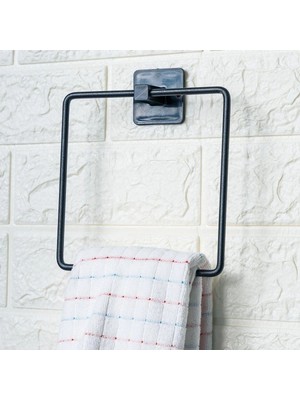 Kendiliğinden Yapışkanlı Siyah Paslanmaz Metal Kare Havluluk BX40