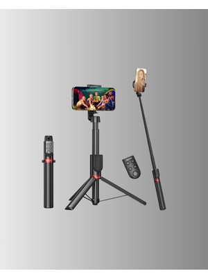 Tripodlu Selfie Çubuğu Uzaktan Kumandalı Canlı Yayın Uyumlu