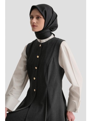 Armine Siyah Renk Twill Ipek Eşarp 0010D05 - 01