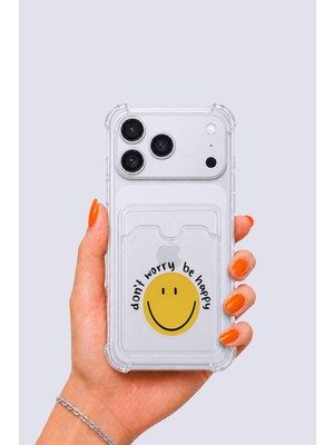 Aesco iPhone 17 Pro Max Kartlıklı Gülücük Desenli Kılıf