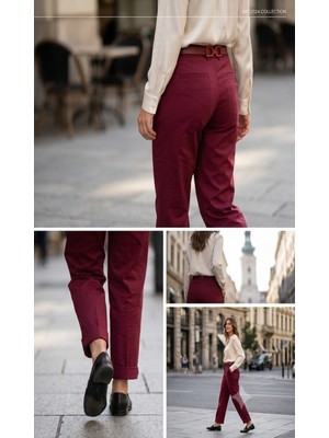 Fibula Bilek Boy Klasik Bordo Pantolon