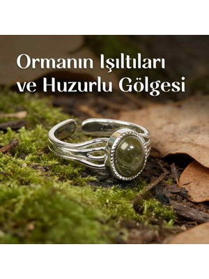 Taş Sandığı Koyu Renk Labradorit Taşı Çelik Yüzük - Kararmaz
