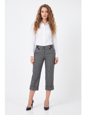 Baglan Kadın Bermuda Duble Paça Pantolon BGL-00009515