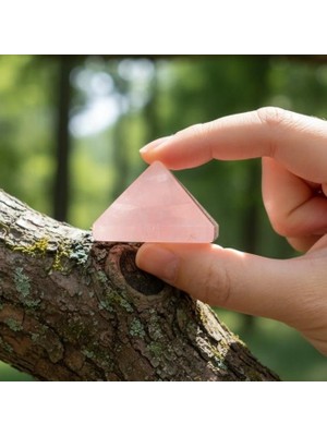 Taş Sandığı Pembe Kuvars Taşı Piramit – Aşk Taşı