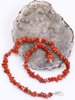 Taş Sandığı Jasper Taşı Şekilsiz Kolye