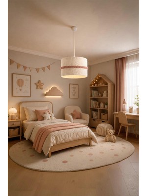 Elizim Home Lighting Bohem Modern Makrome Avize 25 cm – El Yapımı Yatak Odası, Oturma Odası, Çocuk Odası ve Genç Odası Dekoratif Tavan Aydınlatması