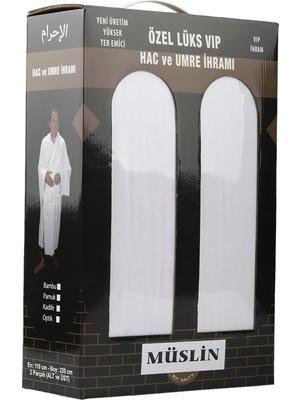 Minawish  %100 Pamuk Eko Müslin Kumaş Hac ve Umre Için Ihram - %100 Pamuk Ihram