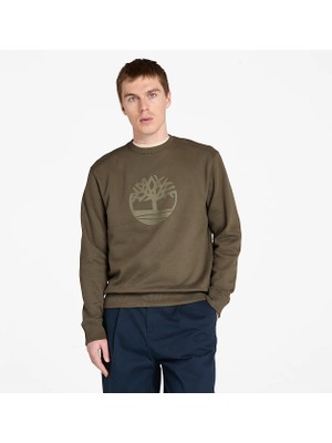 Timberland Kennebec Rıver Tree Logo Crew Neck Sweat Erkek Yeşil Sweatshirt TB0A2BJ8A581