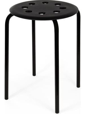 1001 Marıus Stapelhocker 45CM Sitzhöhe Stahl (Schwarz)