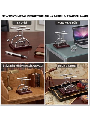 1001 Küçük Newton Sarkaç Metal Denge Topları Masa Üstü Dekor