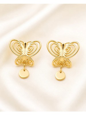 Balevien Füsun Gold Renk Metal Küpe