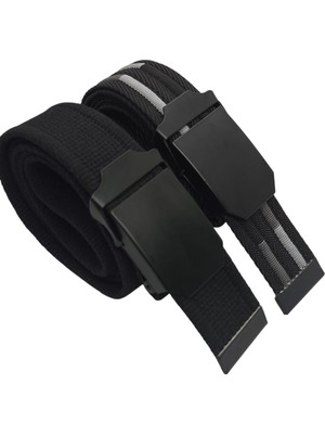 1001 2 Adet Erkek Kemer Siyah Tactical Palaska Tarzı 4 cm