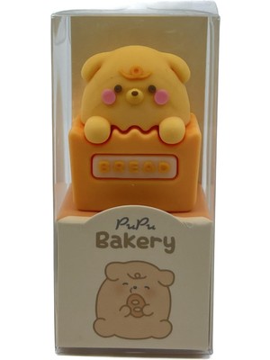 1001 Pupu Bakery 3D Silikon Renkli Kalemtraş Sarı Ayıcık