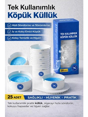 1001 Tek Kullanımlık Jel Küllük Seti, 25 Adet, Yuvarlak, Kokusuz, Ofis Kafe Ev Için Taşınabilir Pr