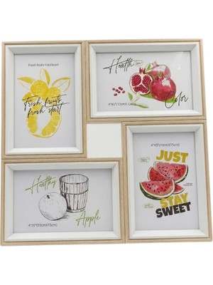 1001 4'lü Modern Duvar Çerçeve Seti – 28.8 cm x 28.8 Cm, 10X15 cm Fotoğraf Uyumlu, Dekoratif Şık