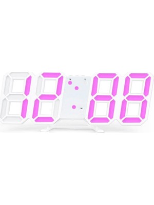 1001 Pembe LED Dijital Dekoratif Masa Veya Duvar Saati