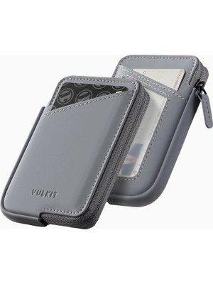 Vulkit Rfıd Korumalı Fermuarlı Deri Unisex Kartlık Cüzdan