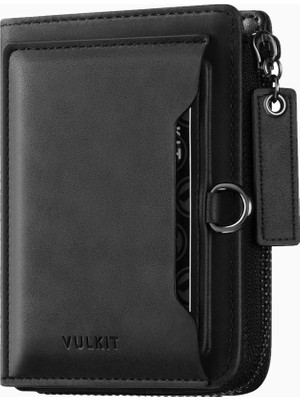 Vulkit Rfıd Korumalı Retro Çift Fermuarlı Deri Erkek Cüzdan