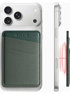 Vulkit Magsafe Uyumlu Rfıd Korumalı Unisex Telefon Kartlık Cüzdan