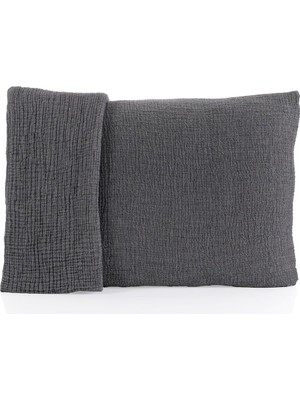 1001 Müslin Yastık Kılıfı 2 Adet Set, 50X70 cm 100% Pamuk Yumuşak Nefes Alabilir Kapaklı 4 Katlı