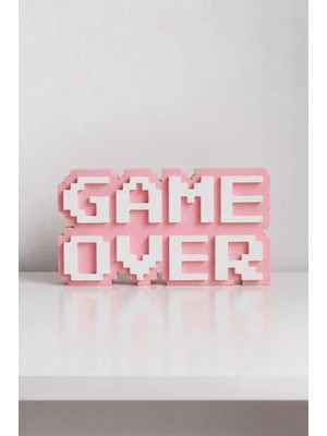 1001 Retro "game Over" 8-Bit Kabartmalı Dekoratif Obje - Masaüstü ve Duvar Süsü - Oyuncu Odası Deko