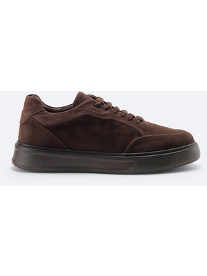 AVVA Erkek Kahverengi %100 Deri Süet Dokulu Sneaker A62Y8020
