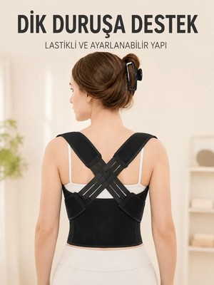 Nemere Ithalat Sırt Destek Korsesi Dik Duruş Için Ayarlanabilir Lastikli Postür ve Bel Korsesi