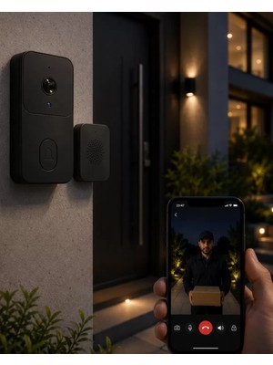 Nemere Ithalat Gece Görüşlü Akıllı Kapı Zili Geniş Açılı Kameralı Güvenlik Sistemi Yeni Nesil