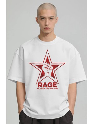 Sevbano Rage Against The Machine Rock Metal Müzik Grubu Baskılı Unisex Oversize Premium Tişört
