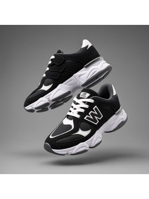 Mcdark Çocuk Yüksek Taban Gizli Cırtlı ve Bağcıklı Sneaker Ayakkabı-Siyah