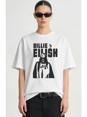 Sevbano Billie Eilish Şarkıcı Baskılı Unisex Oversize Premium Tişört