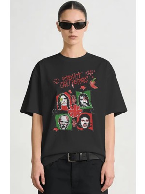 Sevbano Red Hot Chili Peppers Rock Metal Müzik Grubu Baskılı Unisex Oversize Premium Tişört